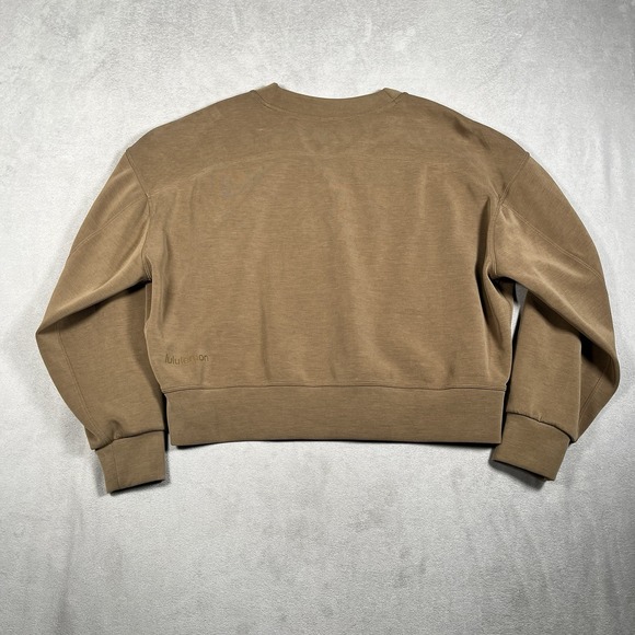 Lululemon Perfectly Oversized Cropped Crew *Softstreme Women 4 Bold Beige Soft - Picture 3 of 7